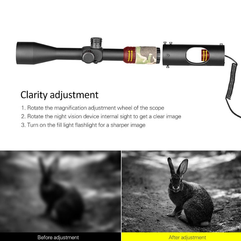 night vision scope adapter adjusment
