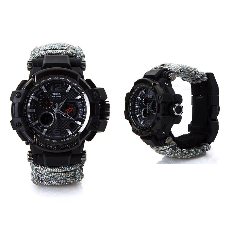 Multi-function Umbrella Rope Knife Buckle Watch | Waterproof | Compass