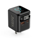 DunVera Mexord GaN 70 Compact Travel Charging Block | Retractable USB-C Cable | TFT Display | 70W GaN Fast Charger | Compatible with MacBook, iPad, Galaxy, Pixel and All USB-C Devices
