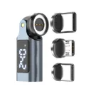 MagNod 540 USB-C Magnetic Adapter 3-in-1 | 240W PD | LED Power Meter | 540° Rotation | 9-Pin | USB-C + Micro USB + iOS Tips | 480Mbps | Compatible with USB-C iOS Android Devices